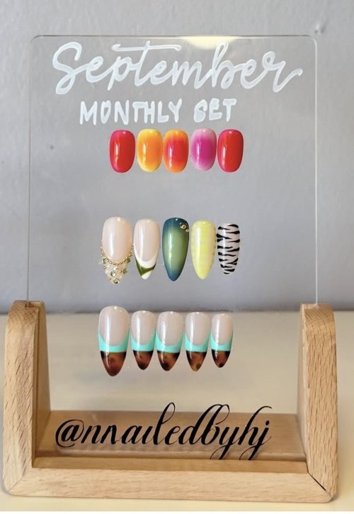 Monthly nail sets by Salon Fusion nail techs